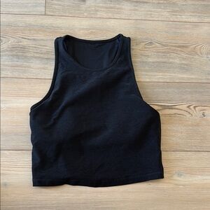 Vuori Black Fitted Crop Tank Top